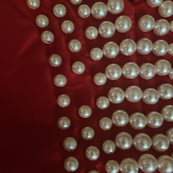 eShakti Red Formal Dress with Beaded Detail - Picture 4 of 5